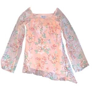 Limited Too Y2K floral fairycore bell sleeve blouse